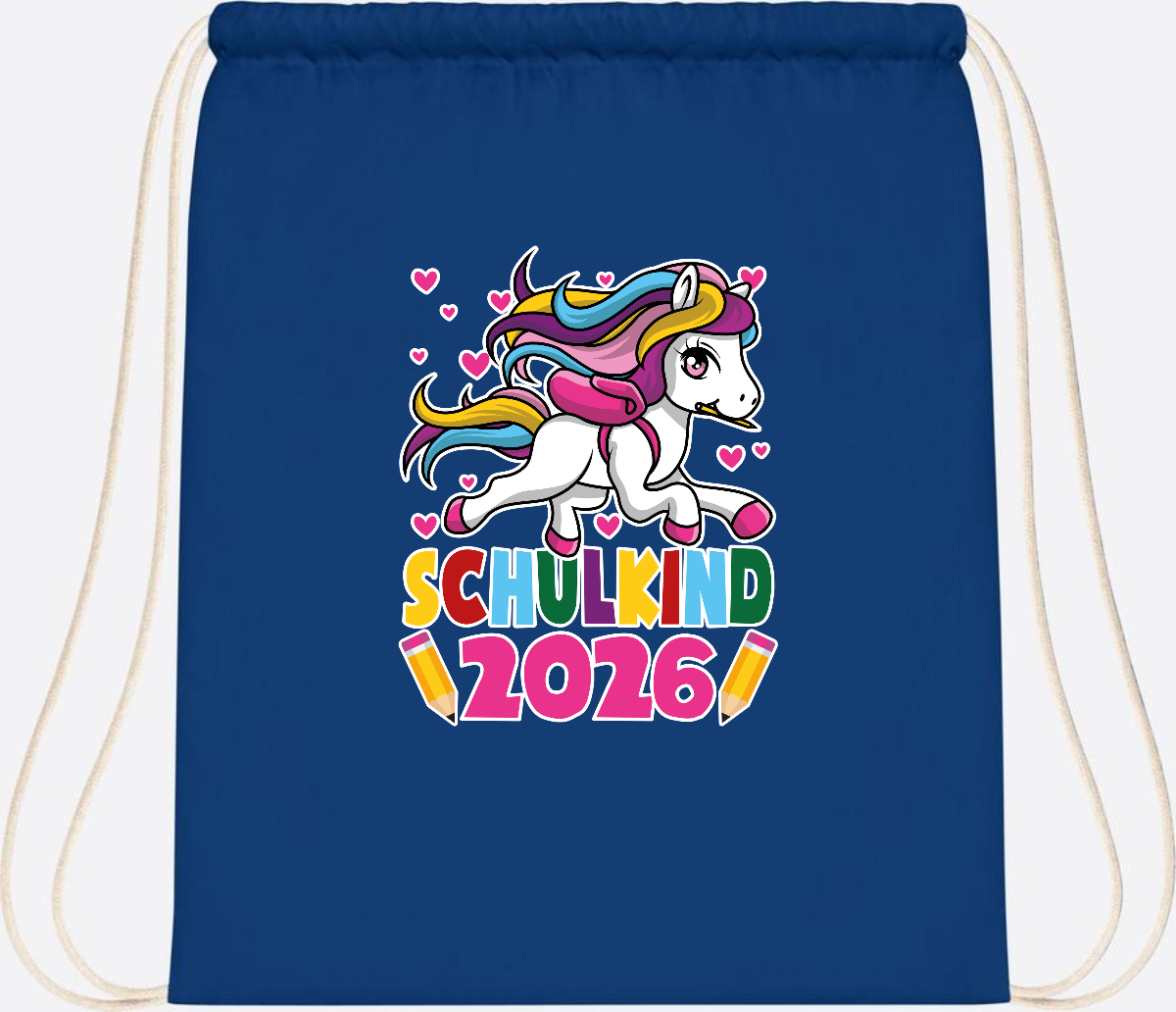 Turnbeutel Schulkind 2026 – Zauberhaftes Einhorn mit Name - Bright Royal