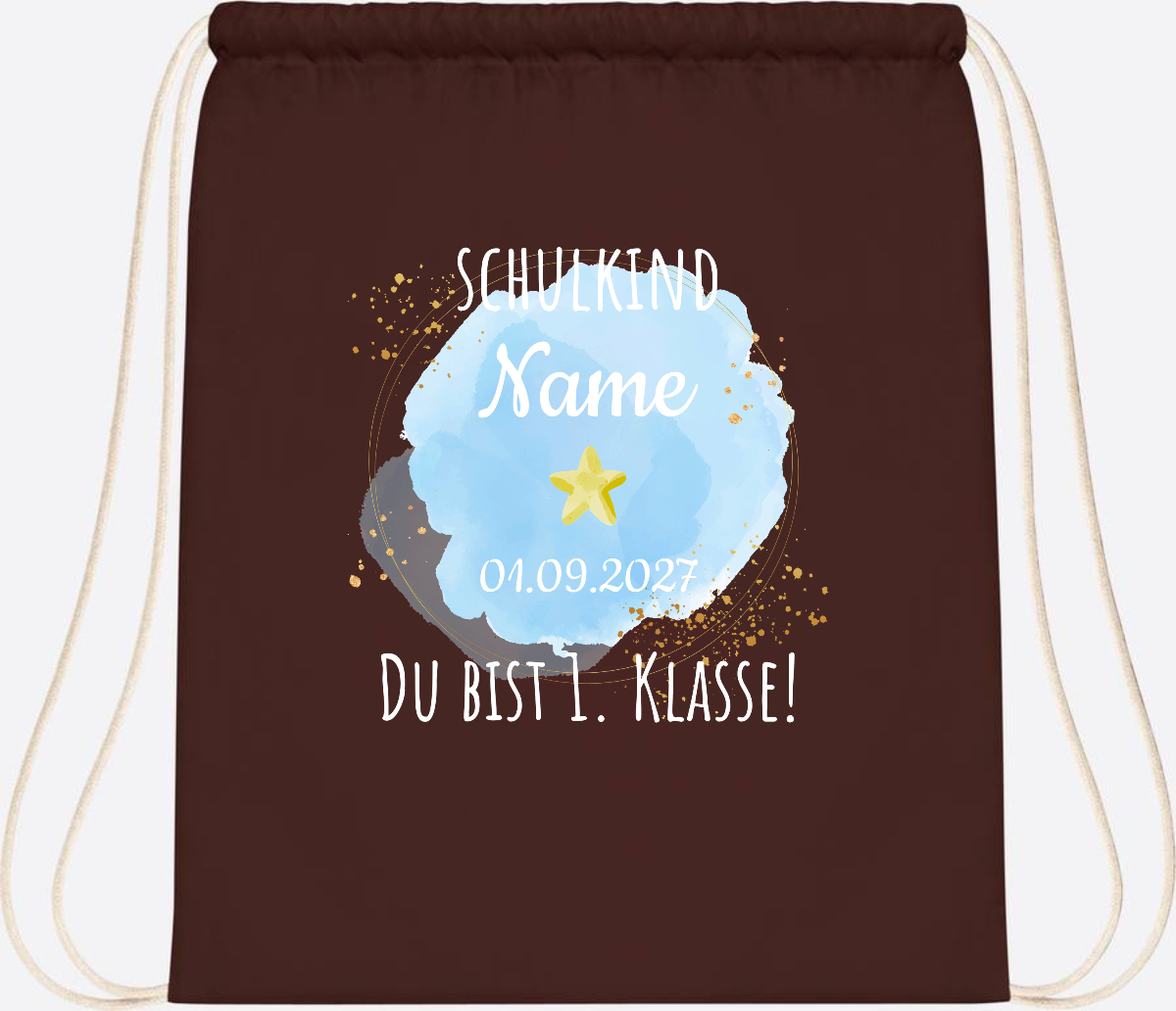 Turnbeutel Schulkind „Du bist erste Klasse“ mit Namen - Chocolate