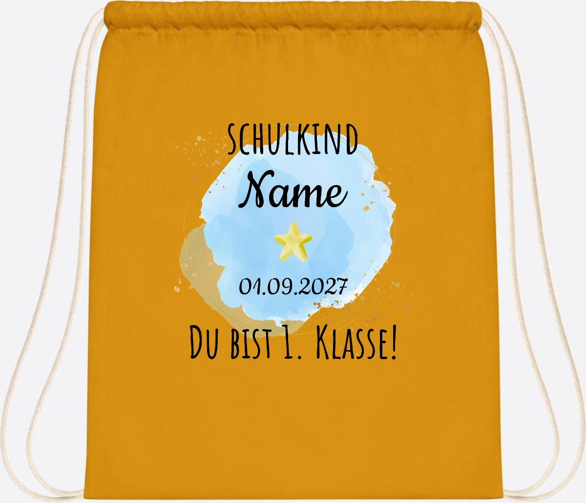 Turnbeutel Schulkind „Du bist erste Klasse“ mit Namen - Mustard