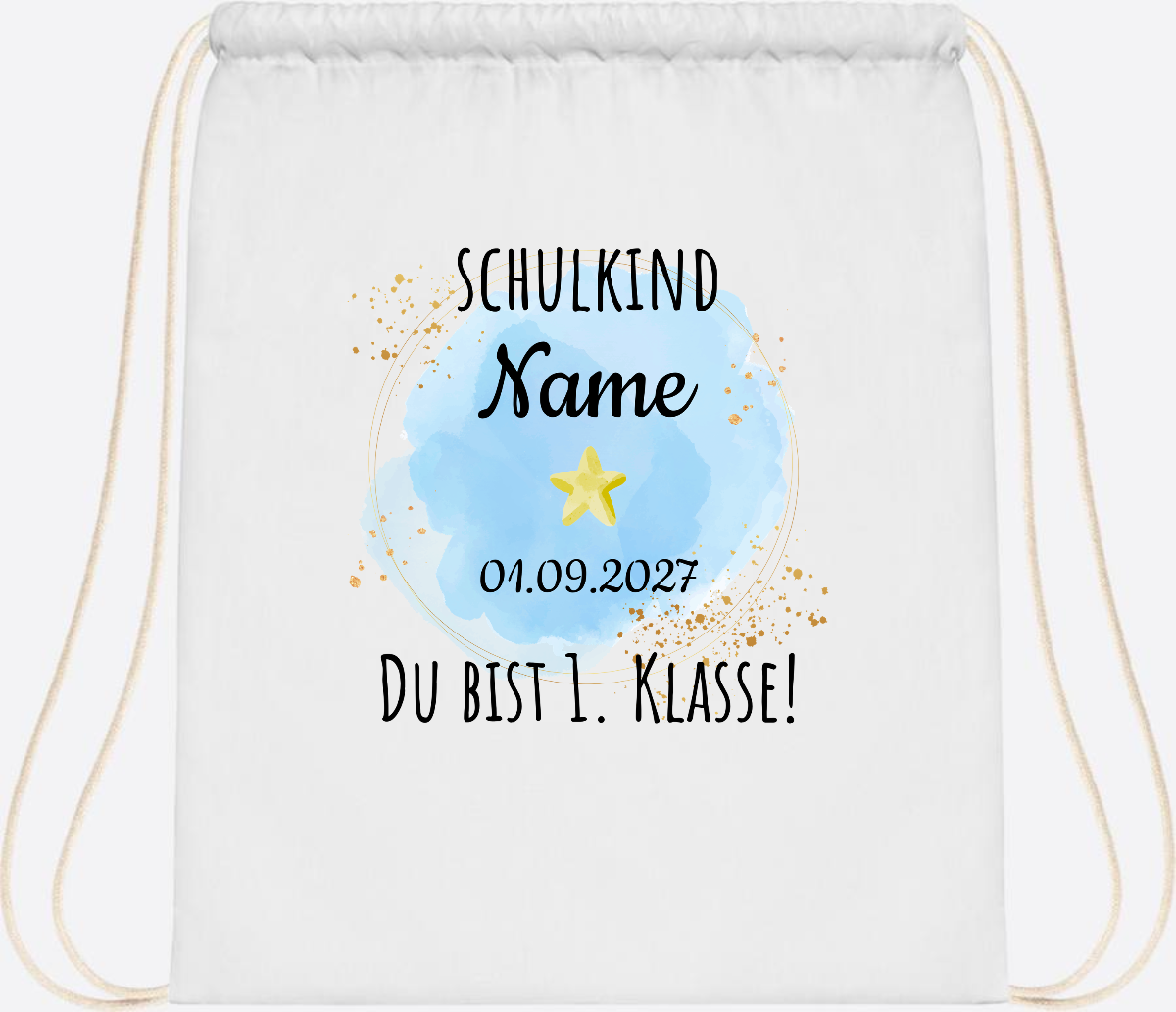 Turnbeutel Schulkind „Du bist erste Klasse“ mit Namen - White