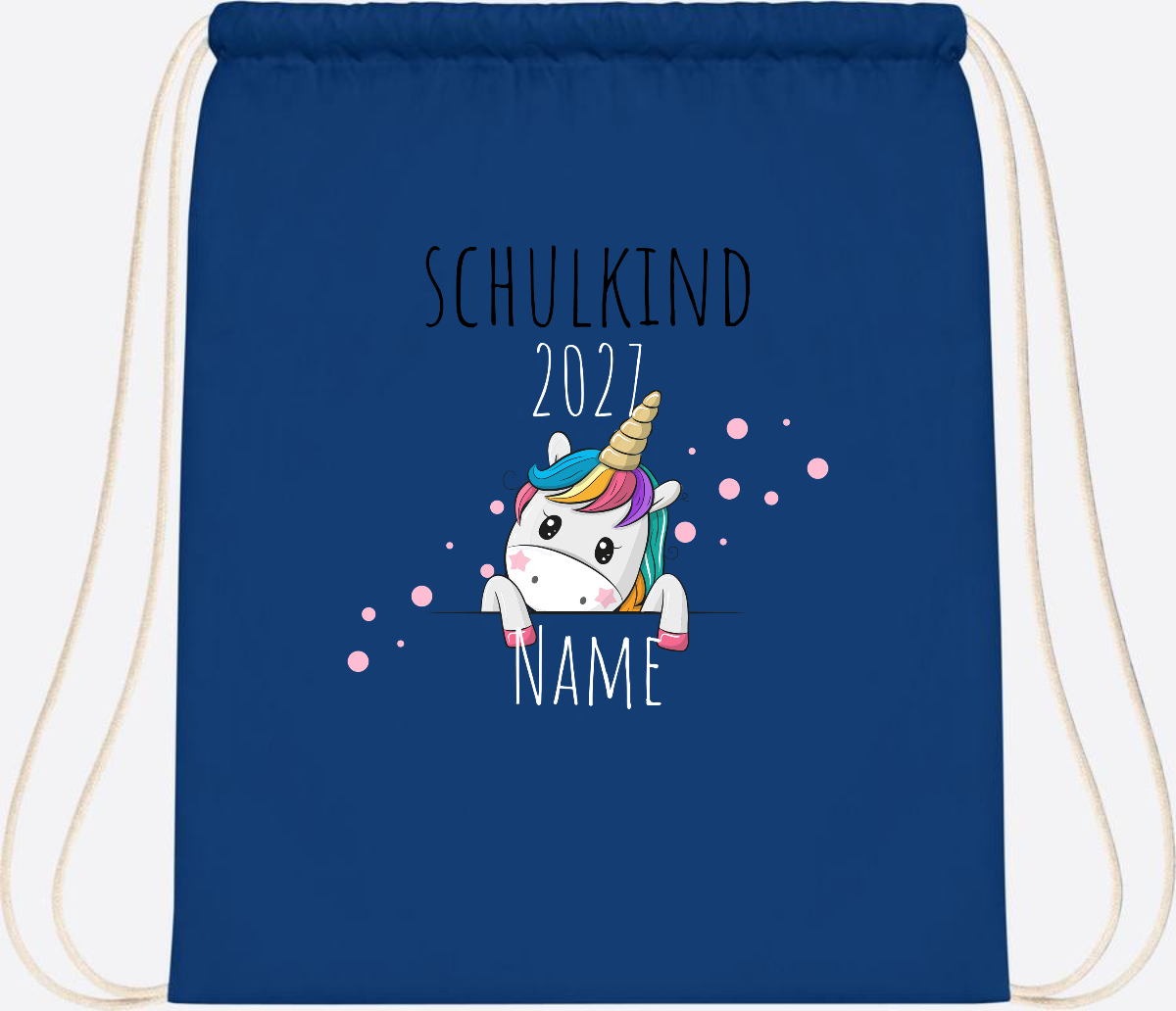 Turnbeutel Schulkind Einhorn – Personalisiert mit Name - Bright Royal