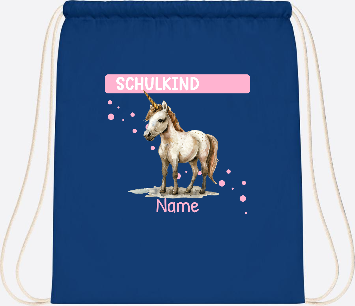 Turnbeutel Schulkind Einhorn – Personalisiert mit Namen - Bright Royal