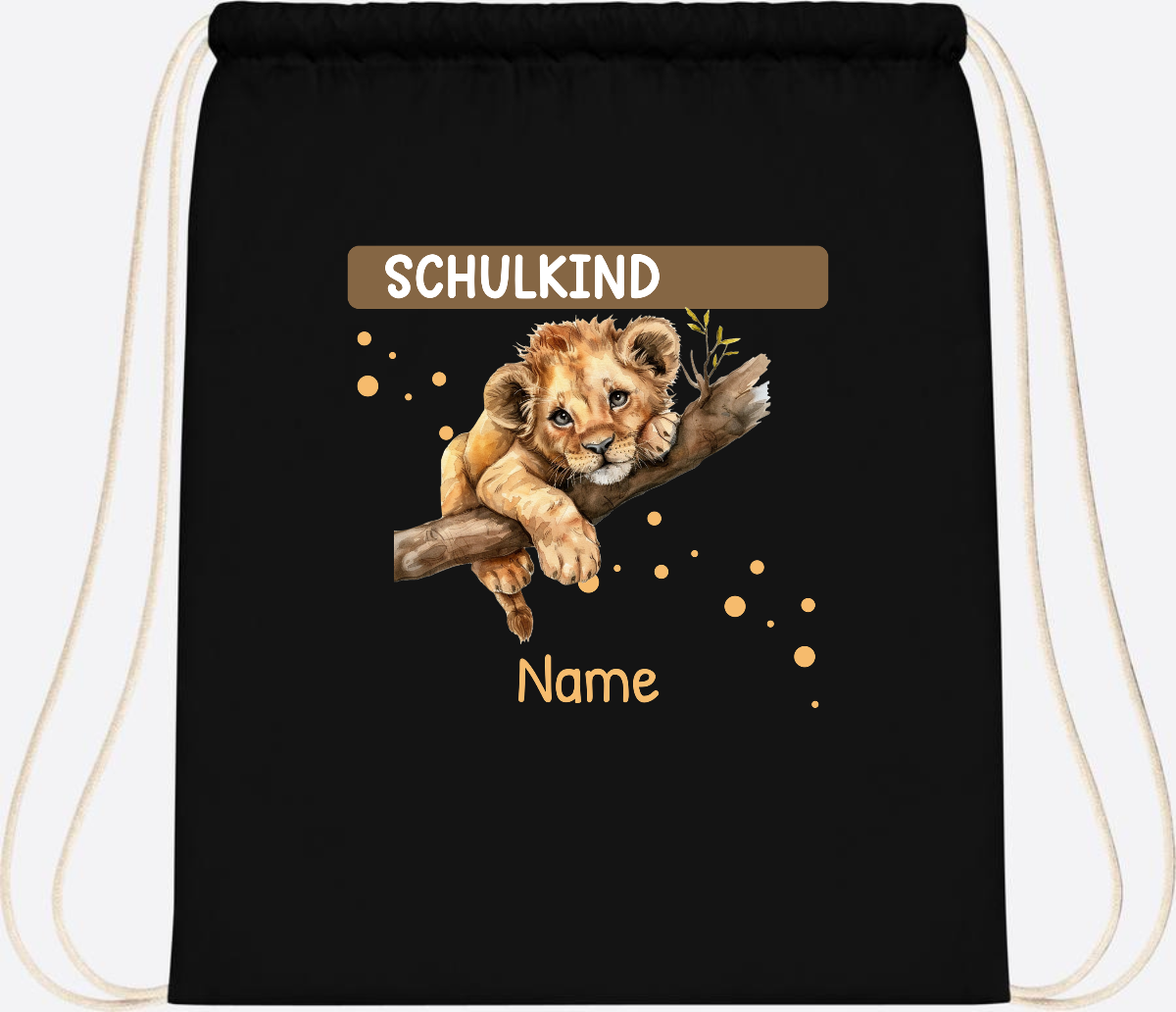 Turnbeutel Schulkind mit Name – Geschenk zur Einschulung - Black