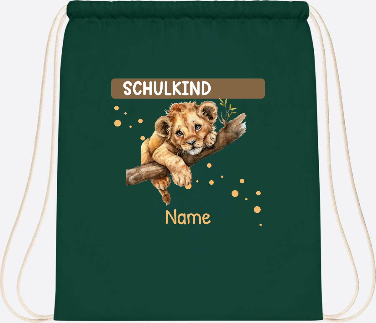 Turnbeutel Schulkind mit Name – Geschenk zur Einschulung - Bottle Green