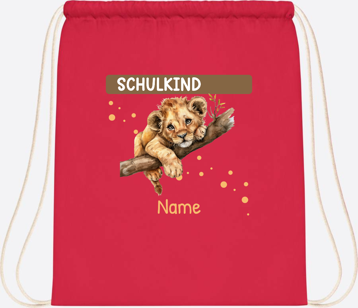 Turnbeutel Schulkind mit Name – Geschenk zur Einschulung - Bright Red