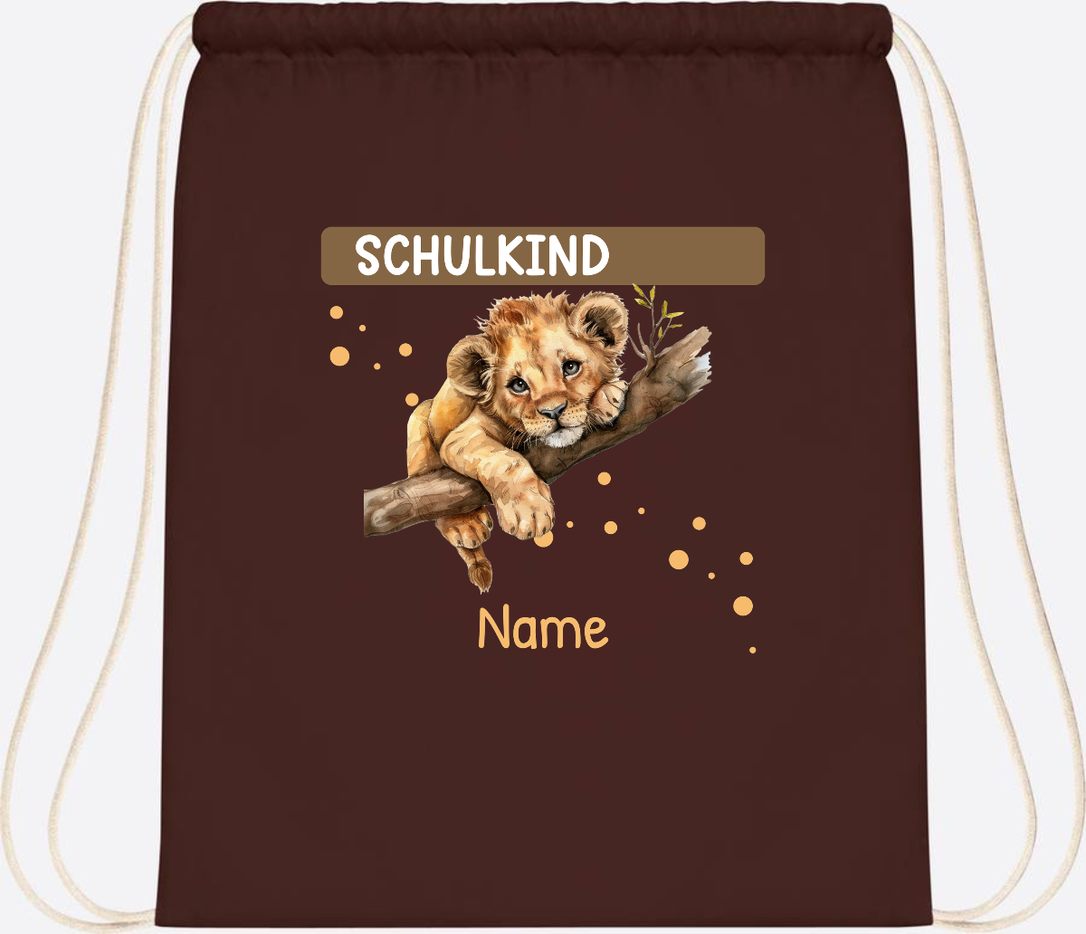 Turnbeutel Schulkind mit Name – Geschenk zur Einschulung - Chocolate