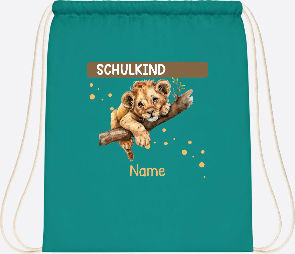 Turnbeutel Schulkind mit Name – Geschenk zur Einschulung - Emerald