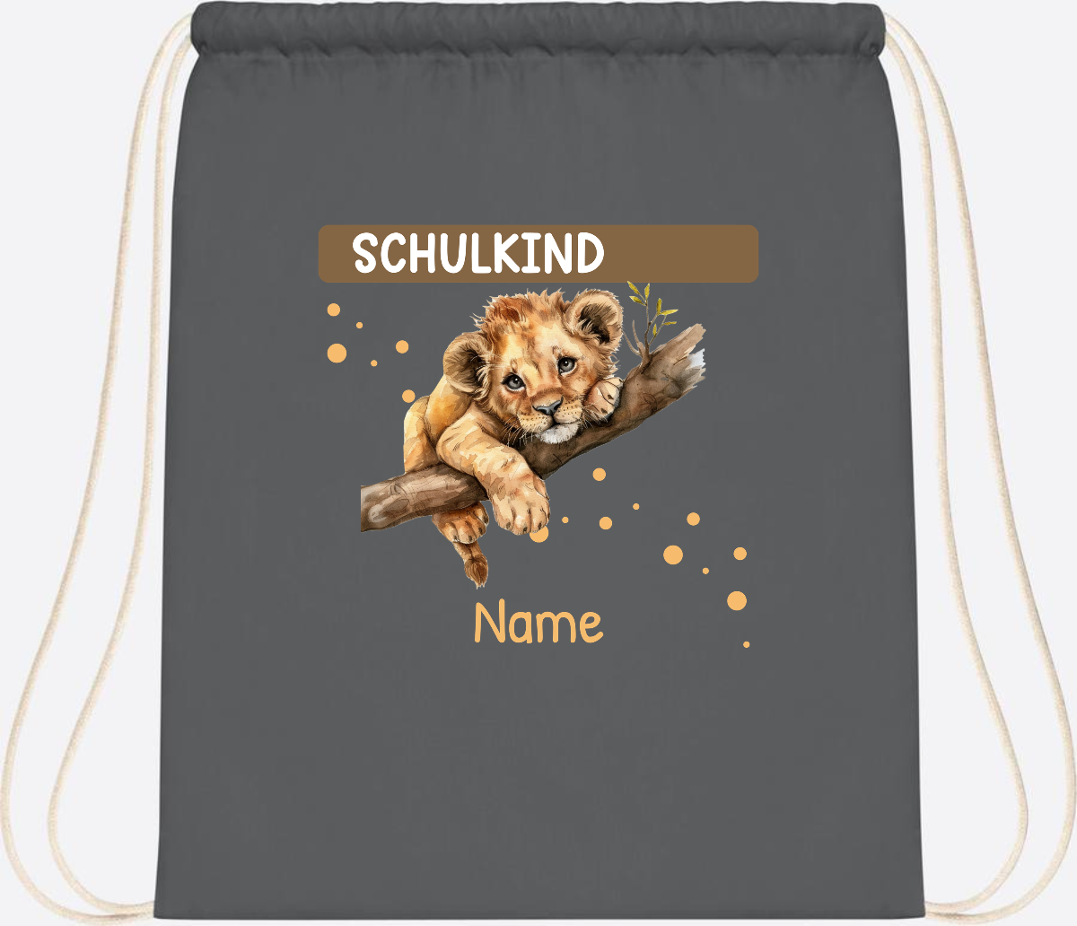 Turnbeutel Schulkind mit Name – Geschenk zur Einschulung - Graphite Grey