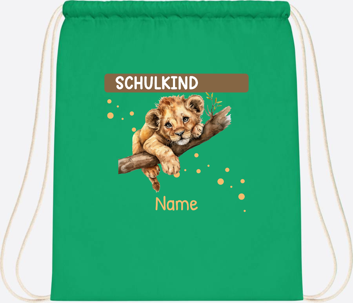Turnbeutel Schulkind mit Name – Geschenk zur Einschulung - Kelly Green