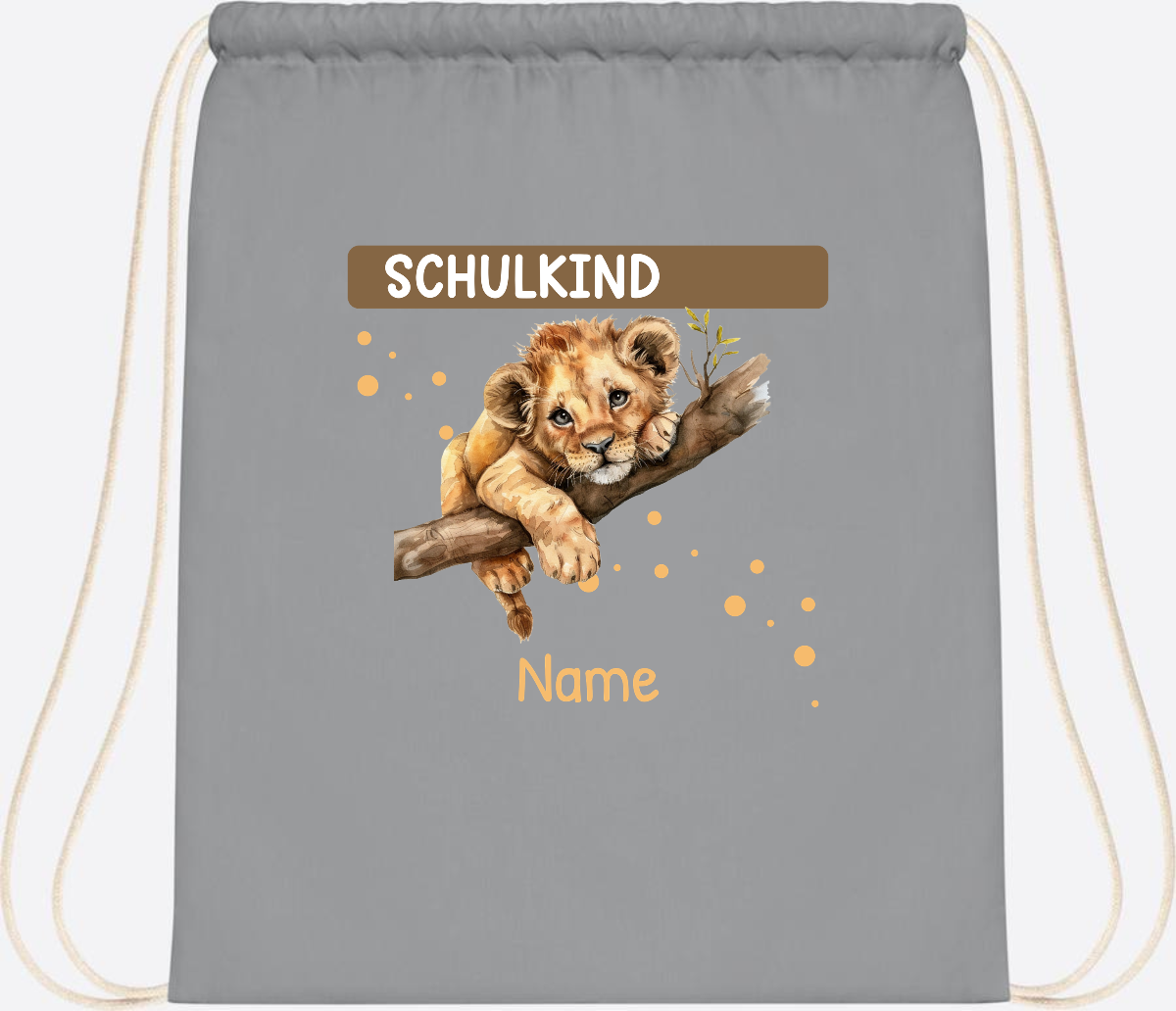 Turnbeutel Schulkind mit Name – Geschenk zur Einschulung - Light Grey
