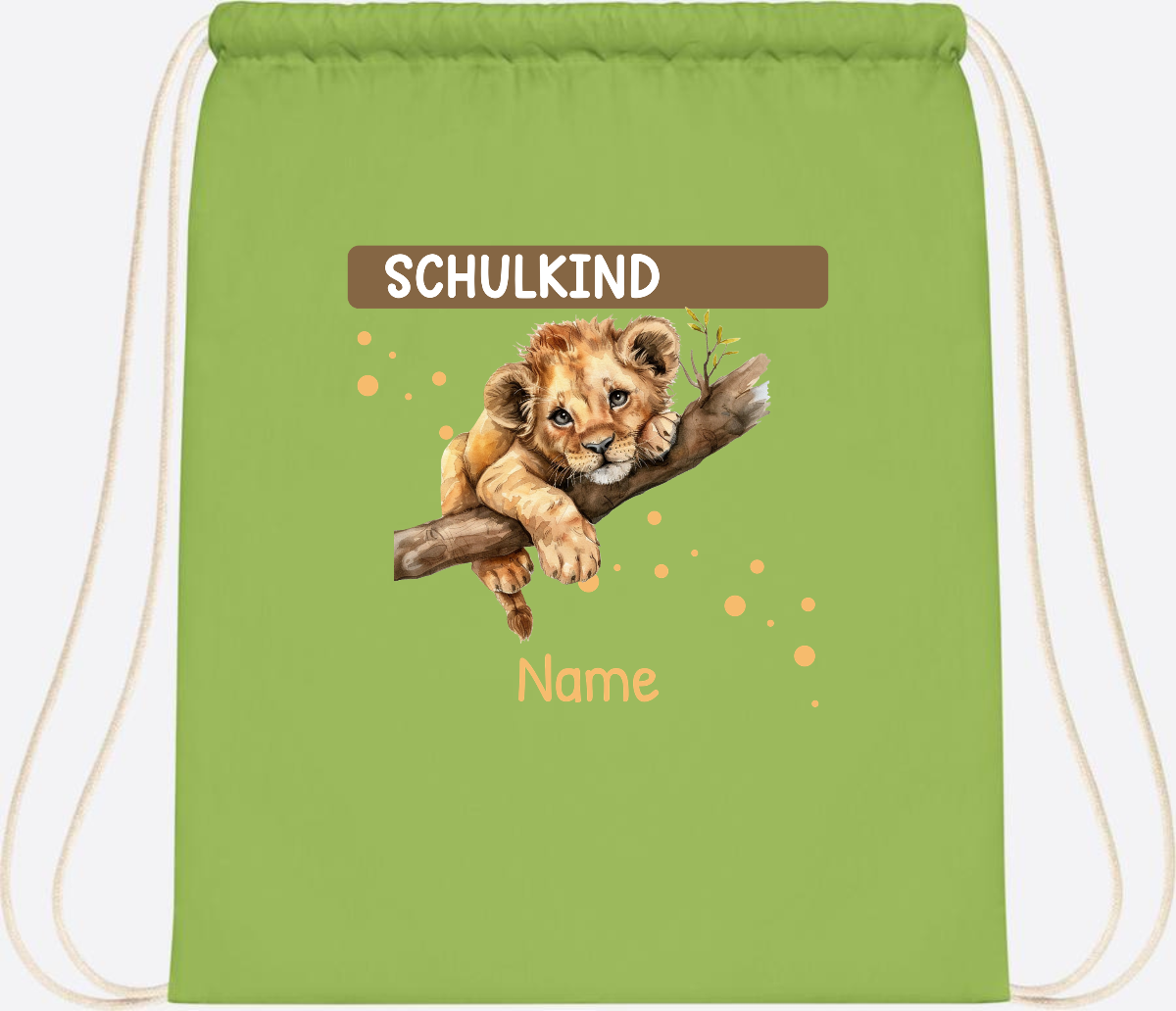 Turnbeutel Schulkind mit Name – Geschenk zur Einschulung - Lime Green