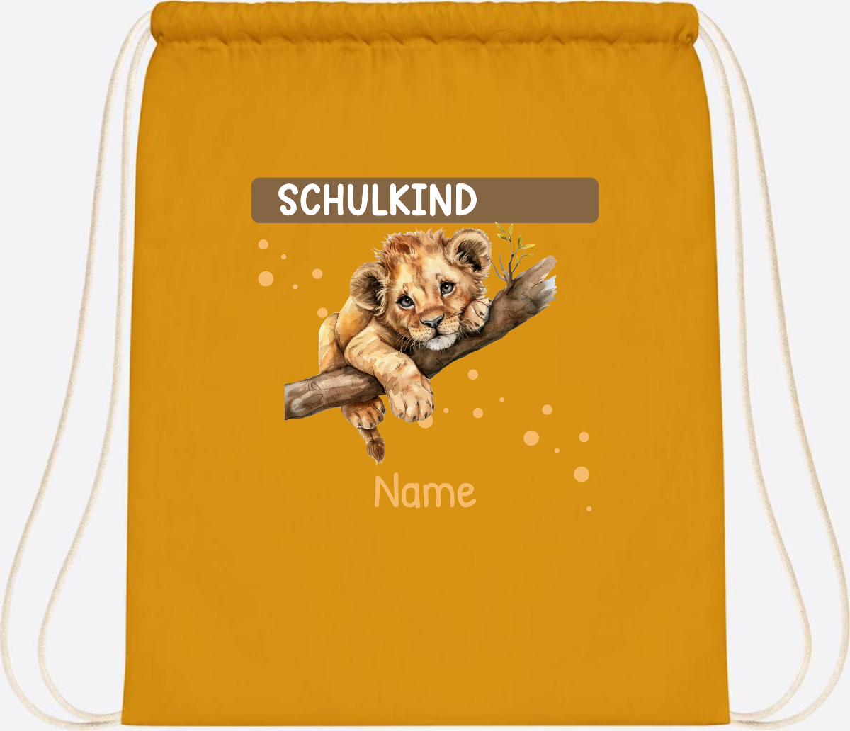 Turnbeutel Schulkind mit Name – Geschenk zur Einschulung - Mustard
