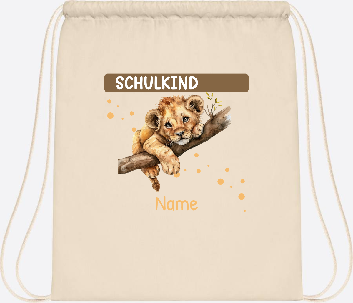 Turnbeutel Schulkind mit Name – Geschenk zur Einschulung - Natural