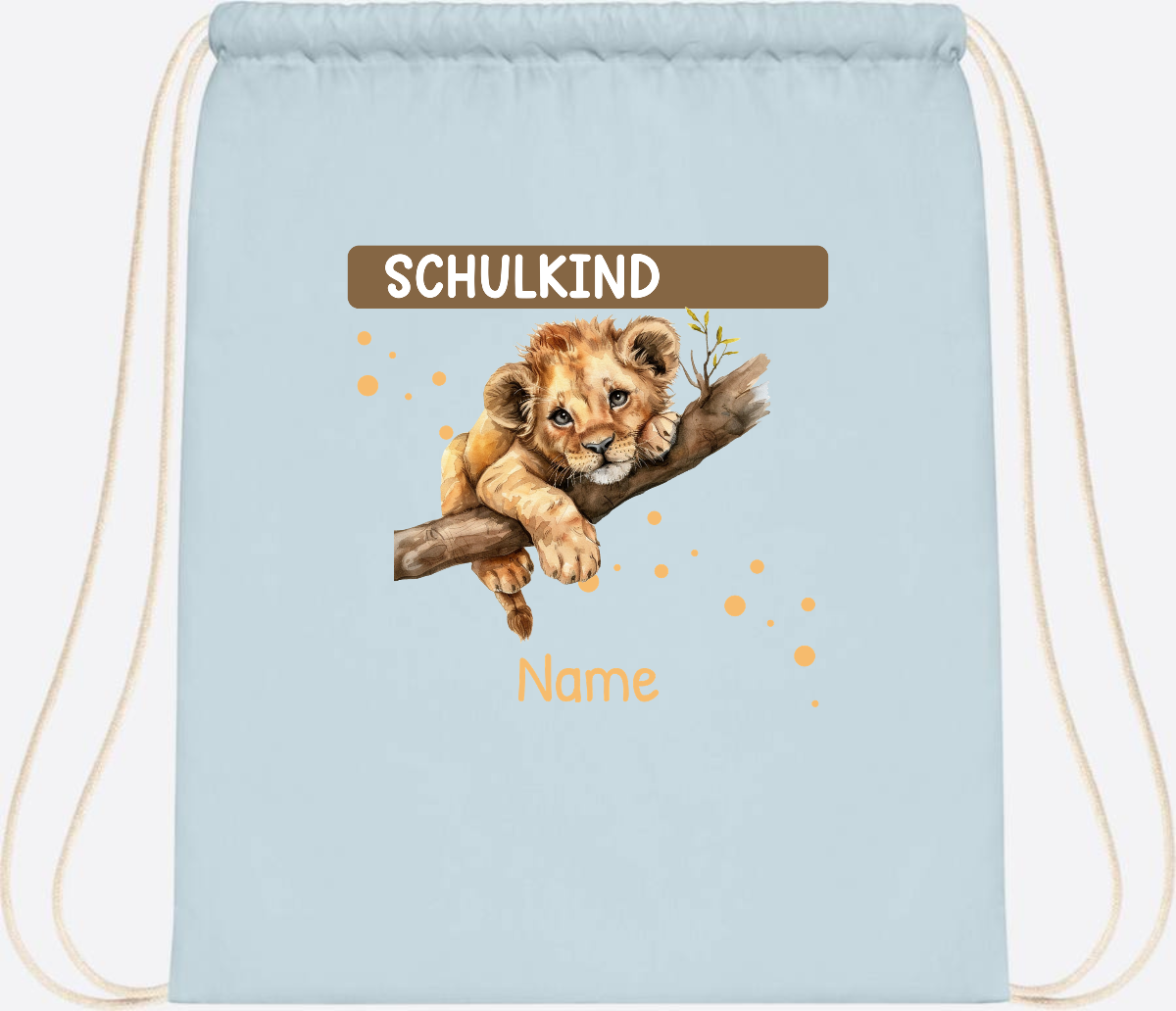 Turnbeutel Schulkind mit Name – Geschenk zur Einschulung - Pastel Blue/White