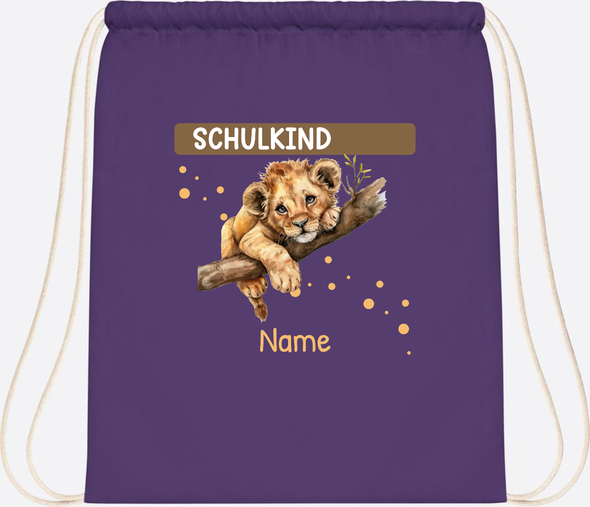 Turnbeutel Schulkind mit Name – Geschenk zur Einschulung - Purple