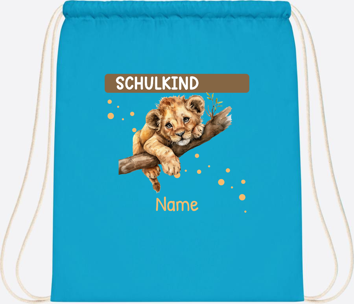Turnbeutel Schulkind mit Name – Geschenk zur Einschulung - Surf Blue