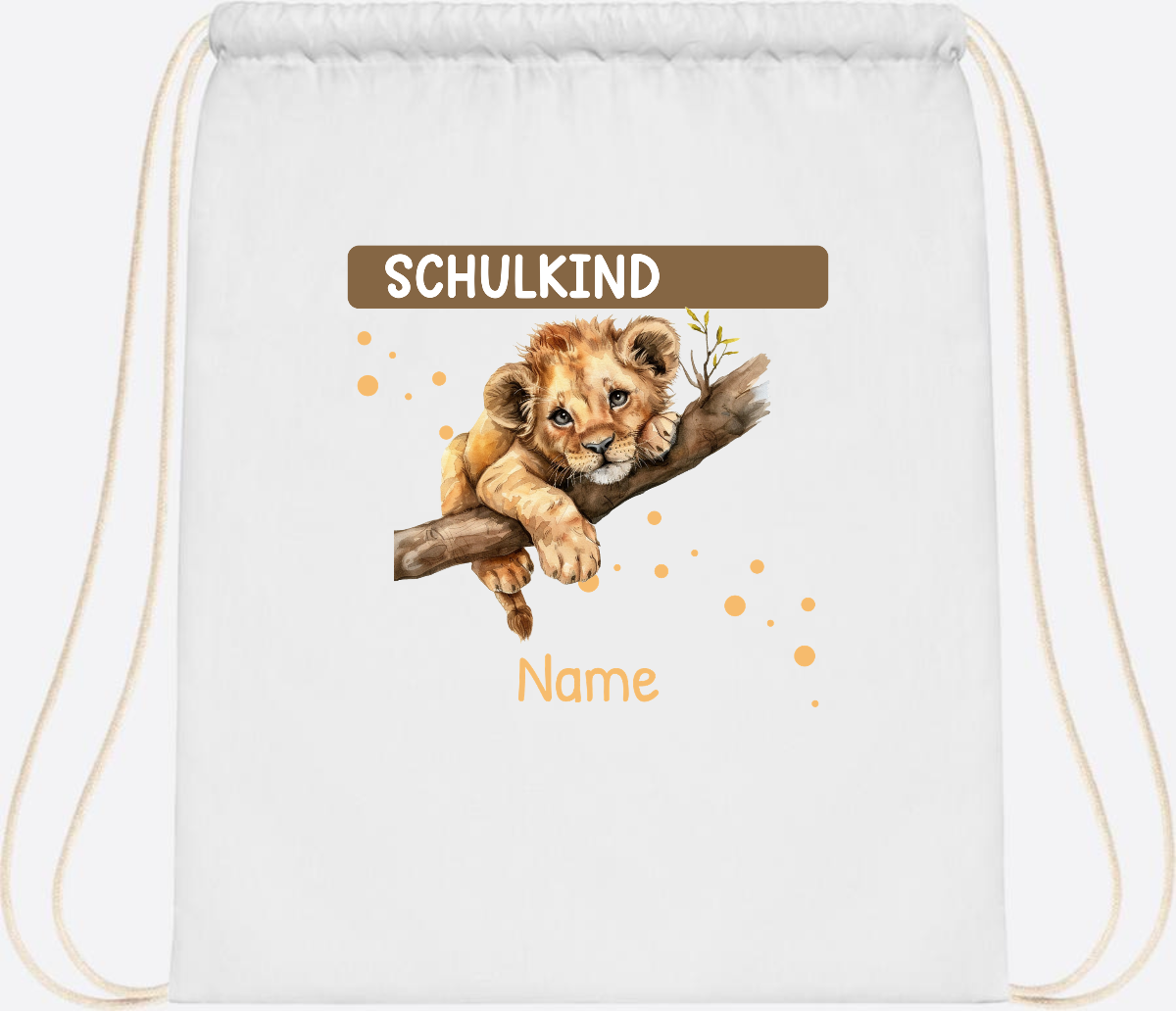 Turnbeutel Schulkind mit Name – Geschenk zur Einschulung - White