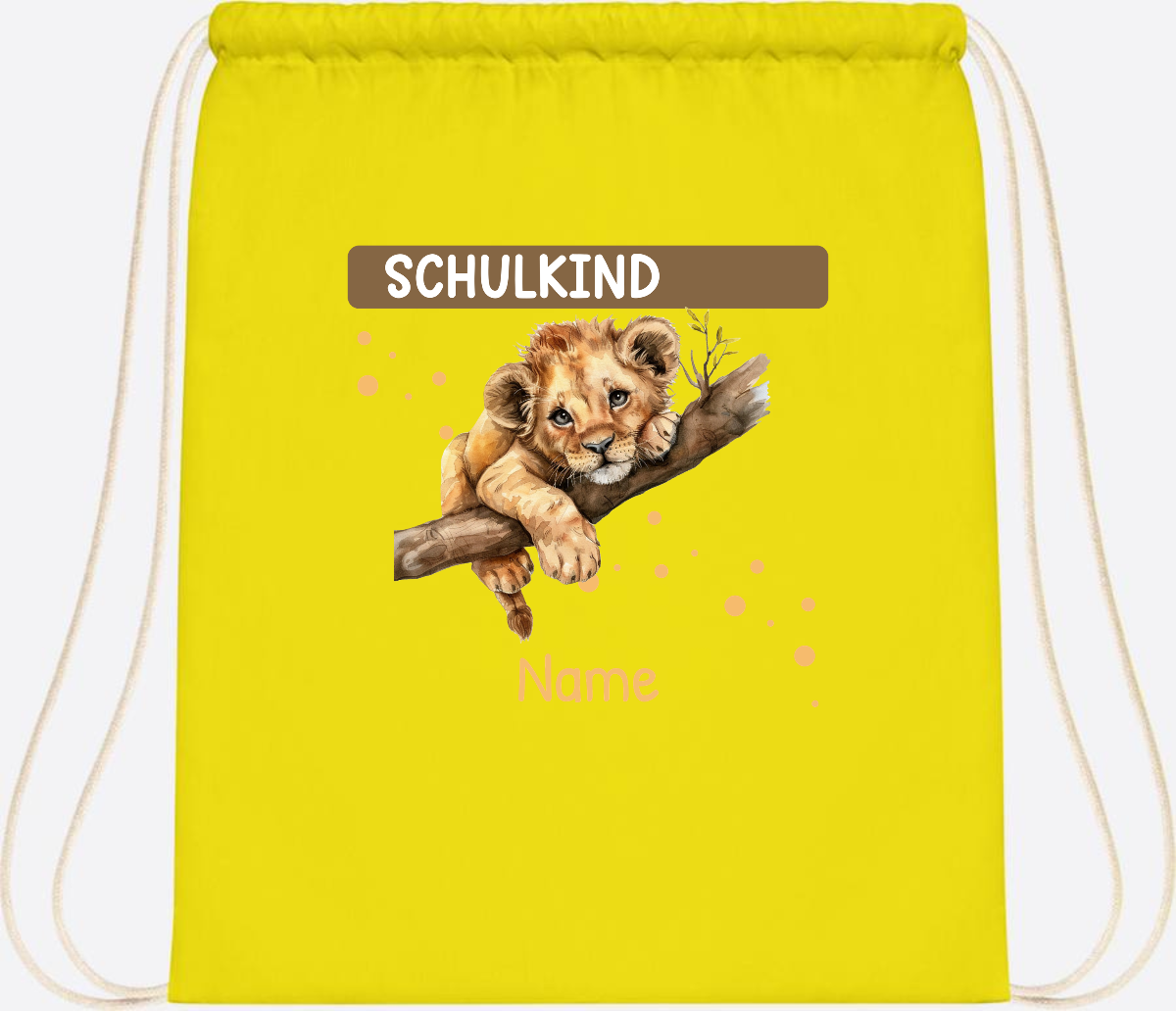 Turnbeutel Schulkind mit Name – Geschenk zur Einschulung - Yellow