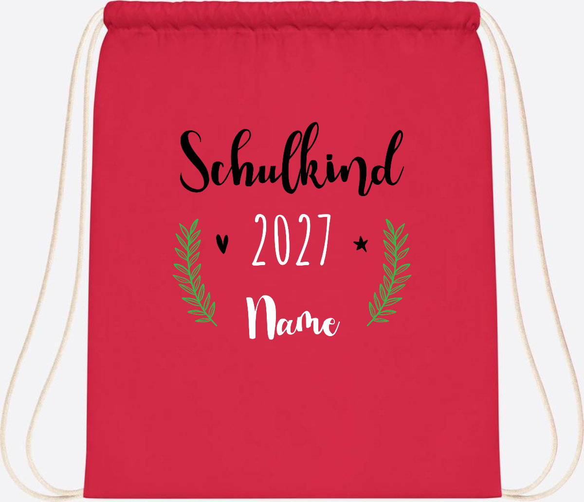 Turnbeutel Schulkind mit Namen – Personalisiert zur Einschulung - Bright Red