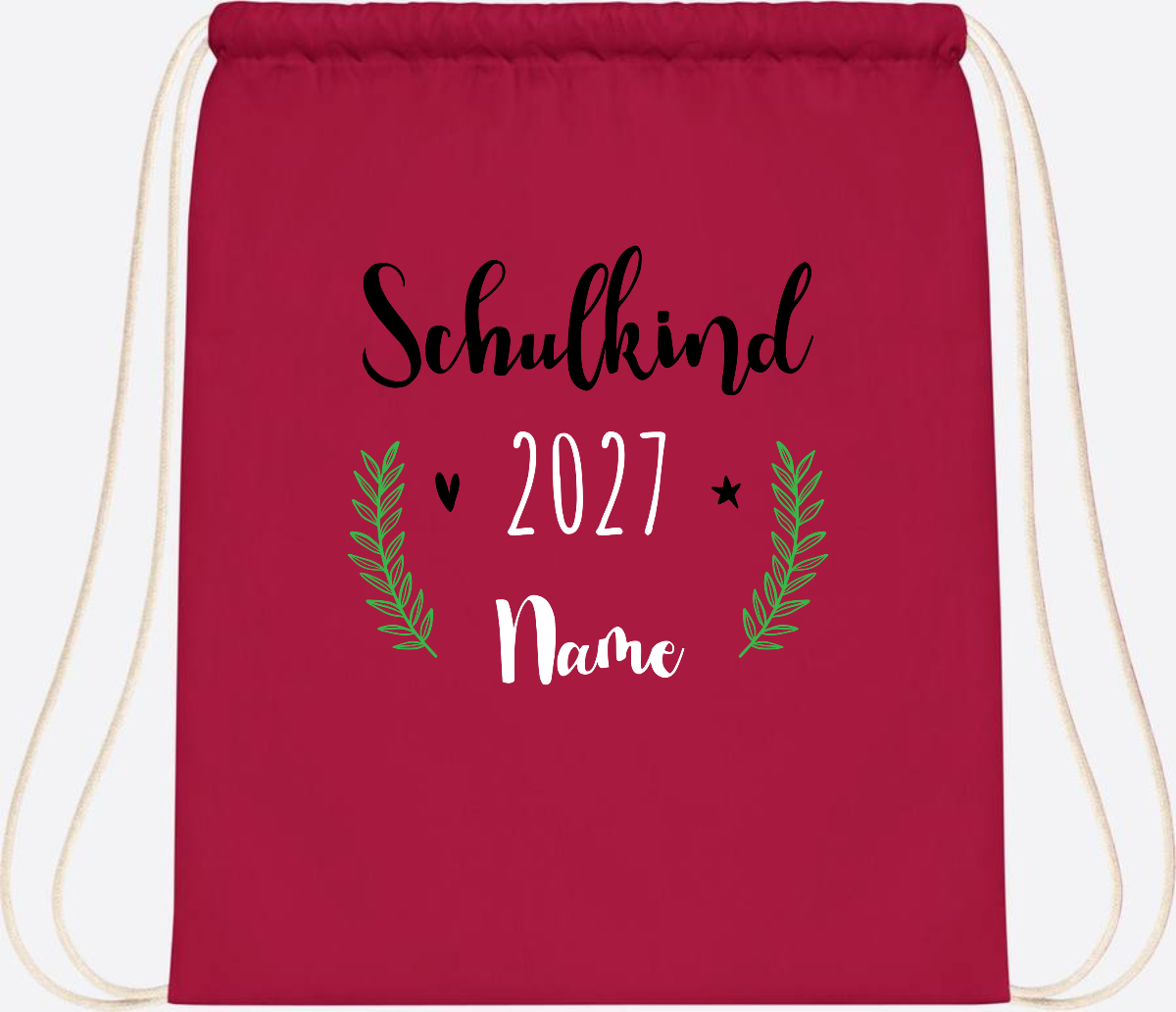Turnbeutel Schulkind mit Namen – Personalisiert zur Einschulung - Classic Red