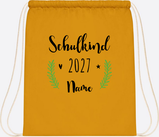 Turnbeutel Schulkind mit Namen – Personalisiert zur Einschulung - Mustard