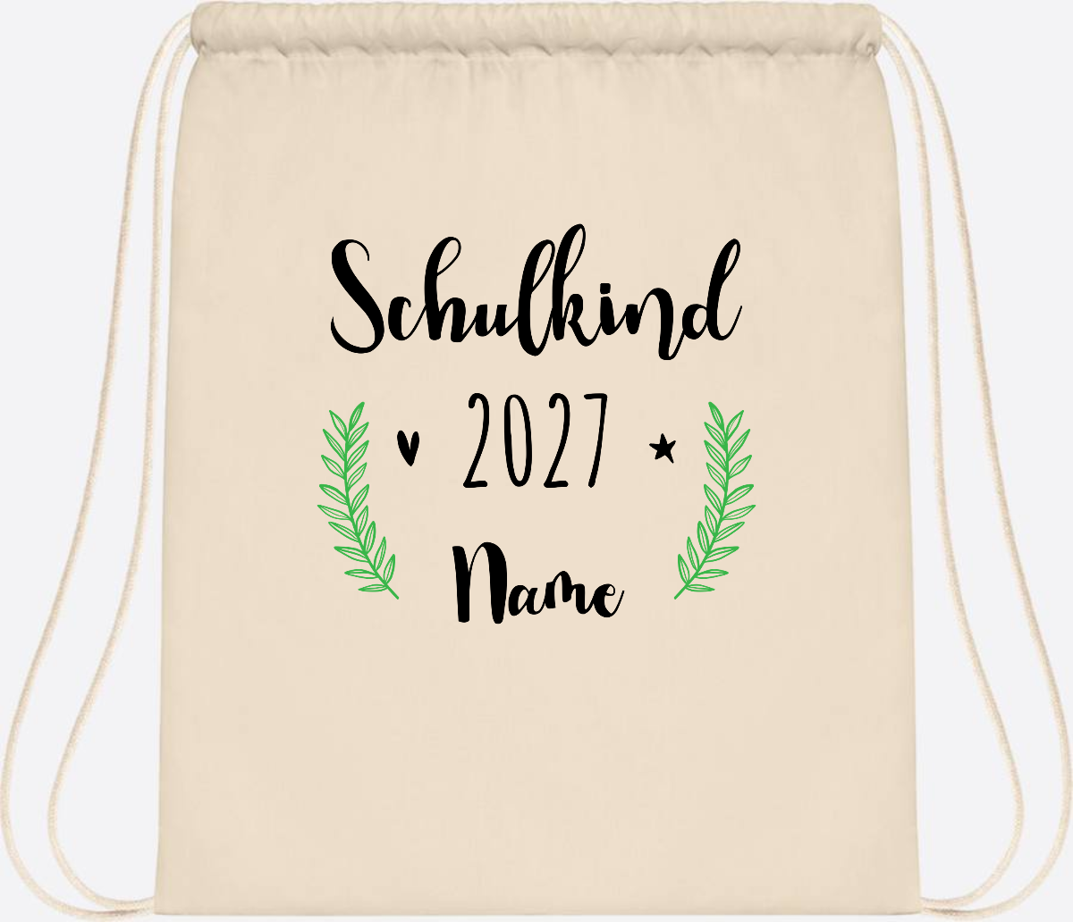 Turnbeutel Schulkind mit Namen – Personalisiert zur Einschulung - Natural