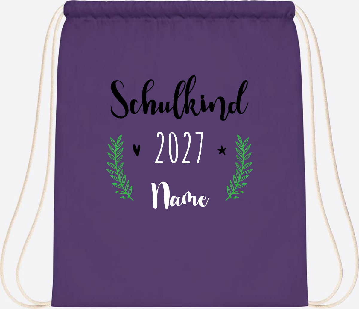 Turnbeutel Schulkind mit Namen – Personalisiert zur Einschulung - Purple