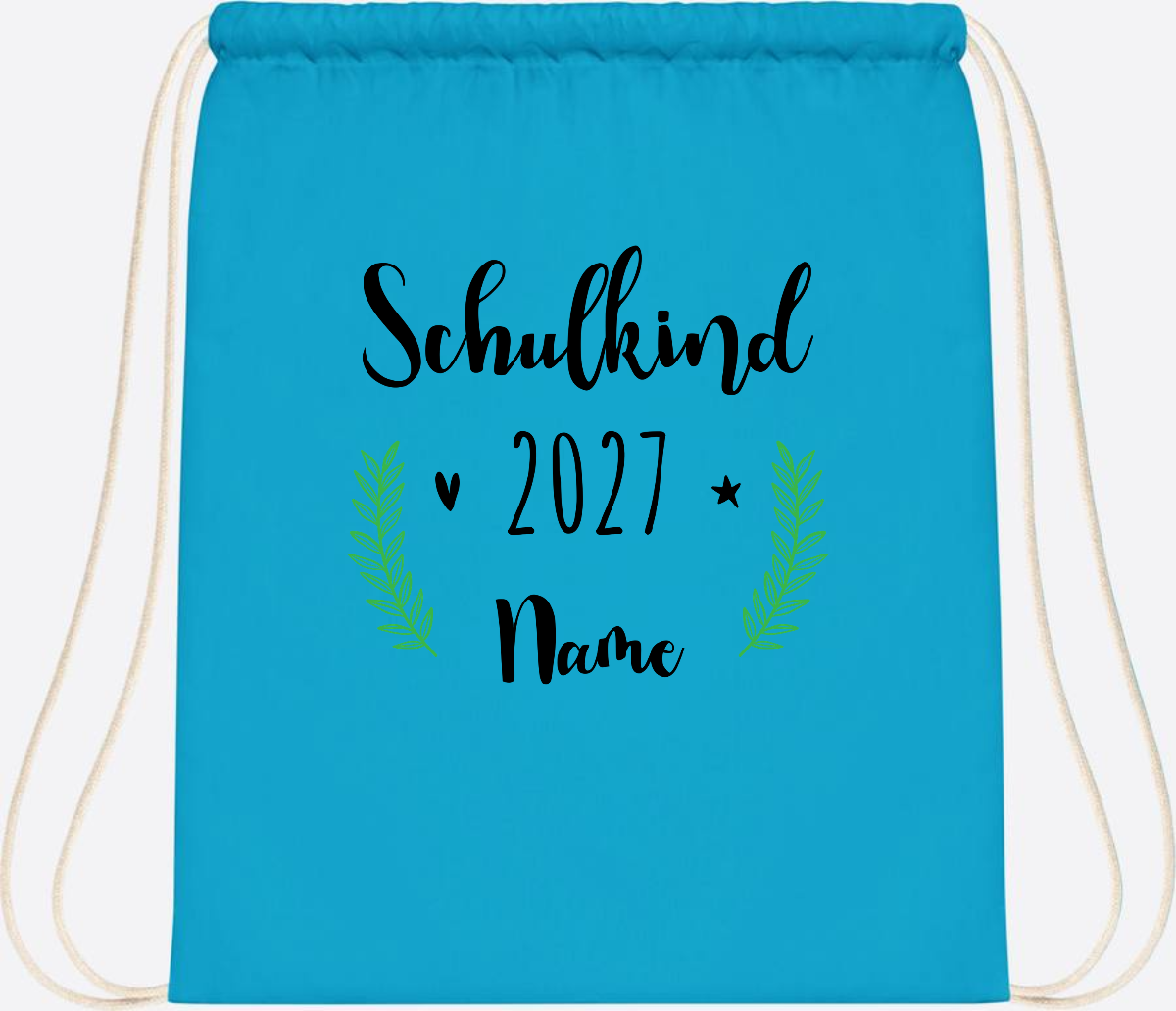Turnbeutel Schulkind mit Namen – Personalisiert zur Einschulung - Surf Blue