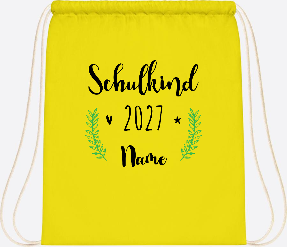 Turnbeutel Schulkind mit Namen – Personalisiert zur Einschulung - Yellow