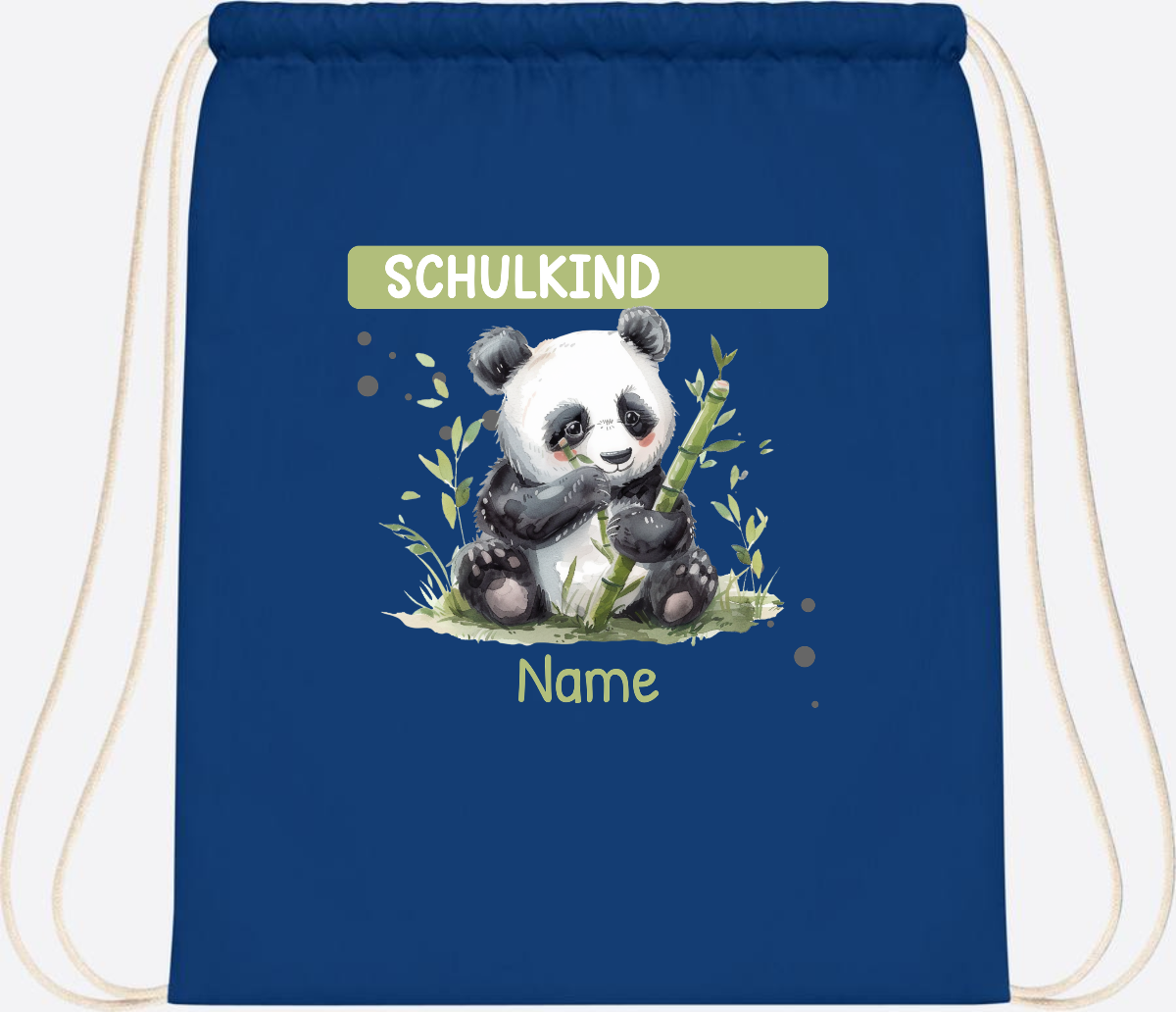 Turnbeutel Schulkind mit Panda & Name | Einschulung - Bright Royal