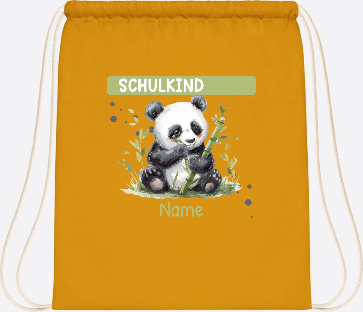 Turnbeutel Schulkind mit Panda & Name | Einschulung - Mustard