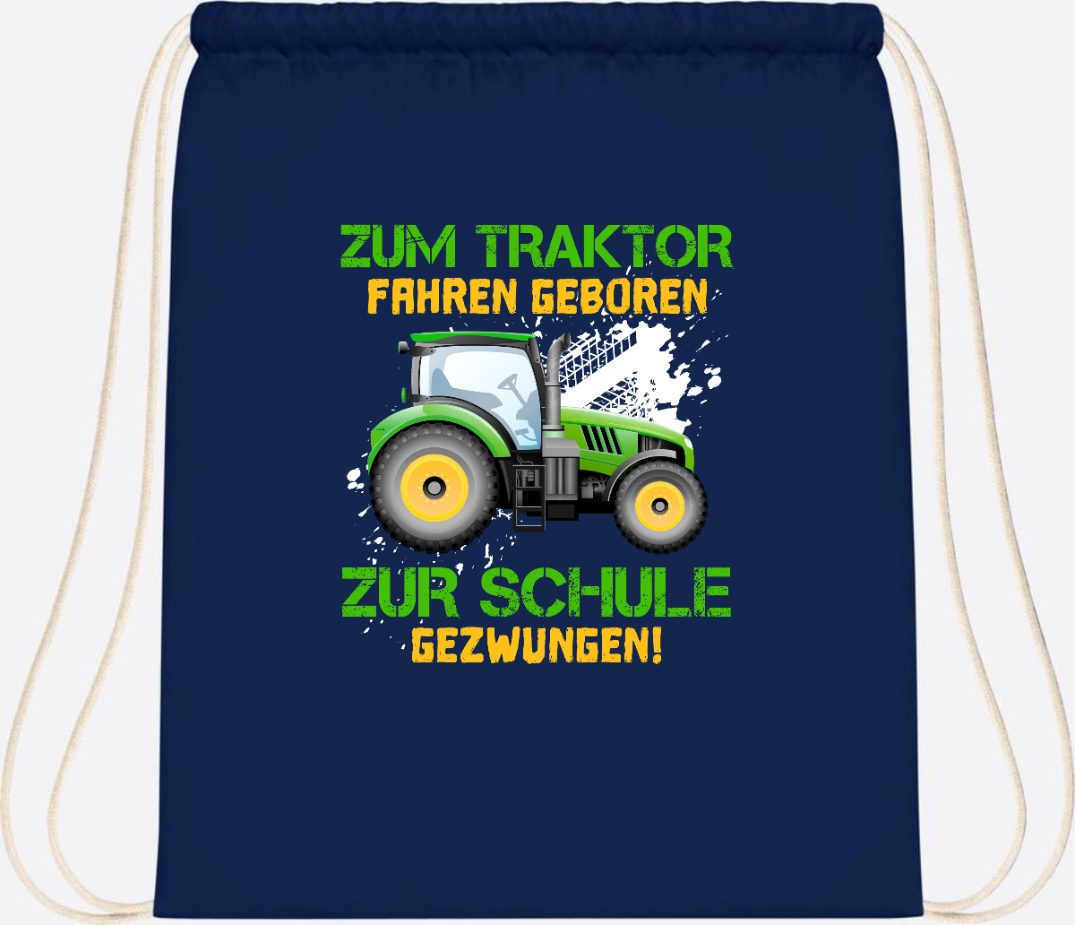 Turnbeutel Traktor: Zum Fahren geboren - Geschenk Einschulung - French Navy