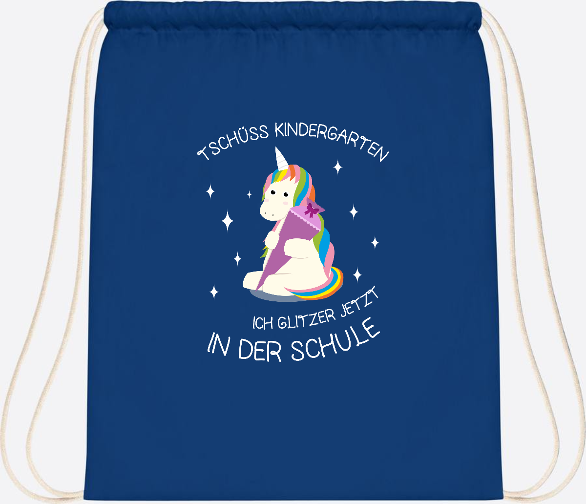Turnbeutel Tschüss Kindergarten Einhorn – mit Name personalisiert - Bright Royal