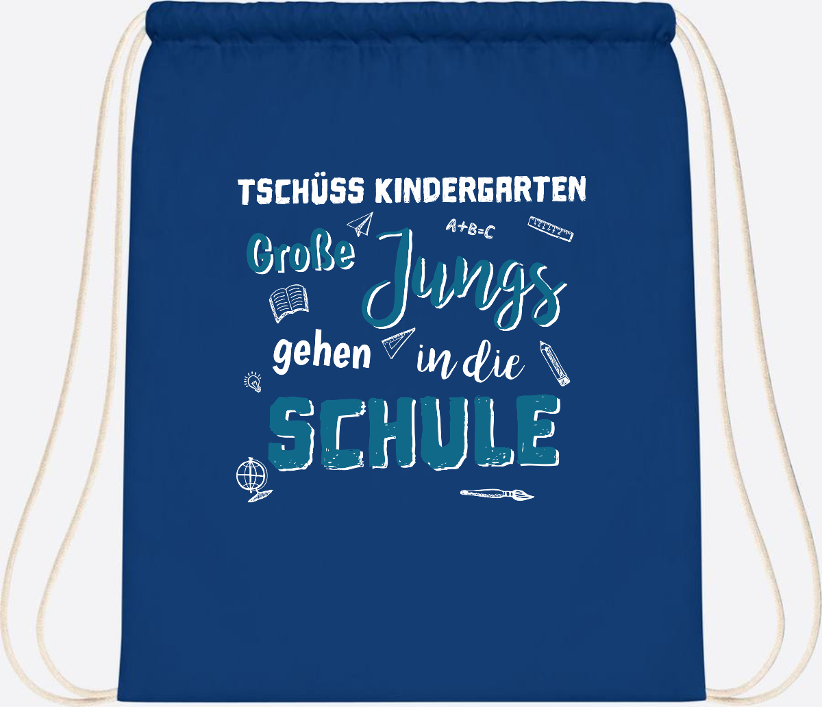 Turnbeutel Tschüss Kindergarten Große Jungs - Personalisiert - Bright Royal