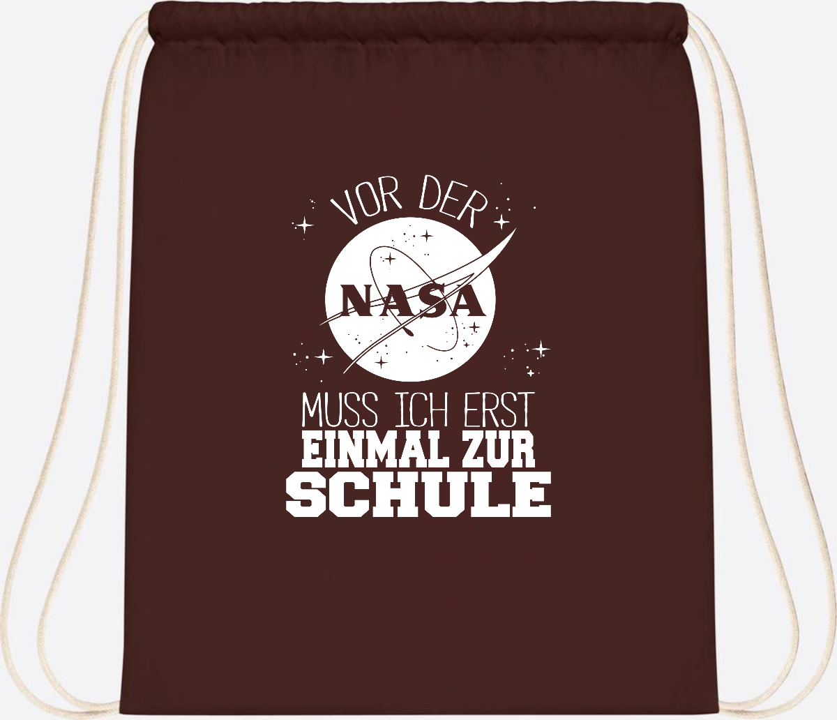 Turnbeutel "Vor der NASA zur Schule" – mit Wunschname - Chocolate
