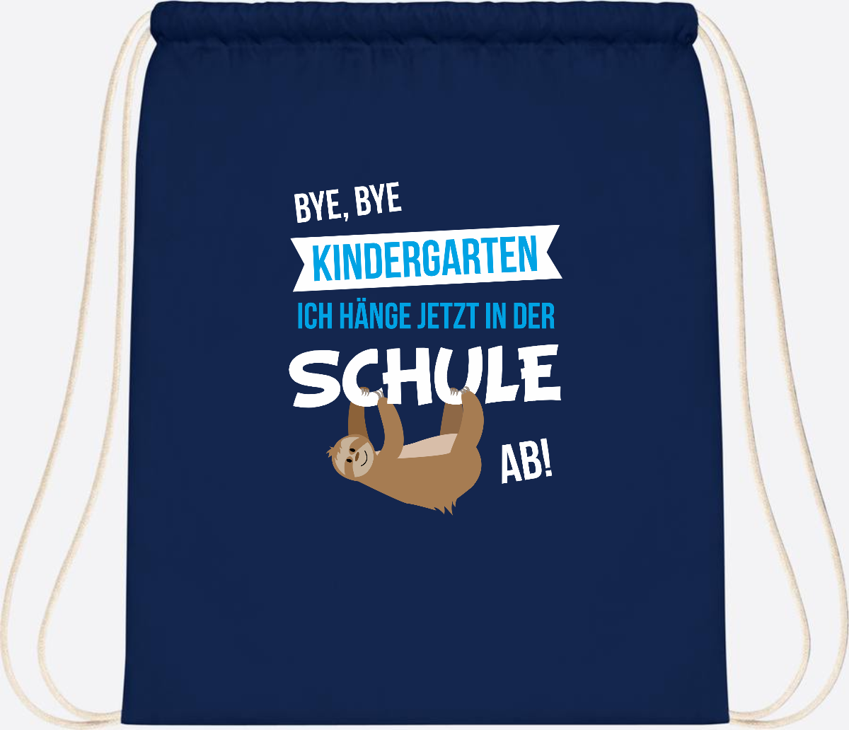 Turnbeutel zur Einschulung – Bye Bye Kindergarten mit Name - French Navy