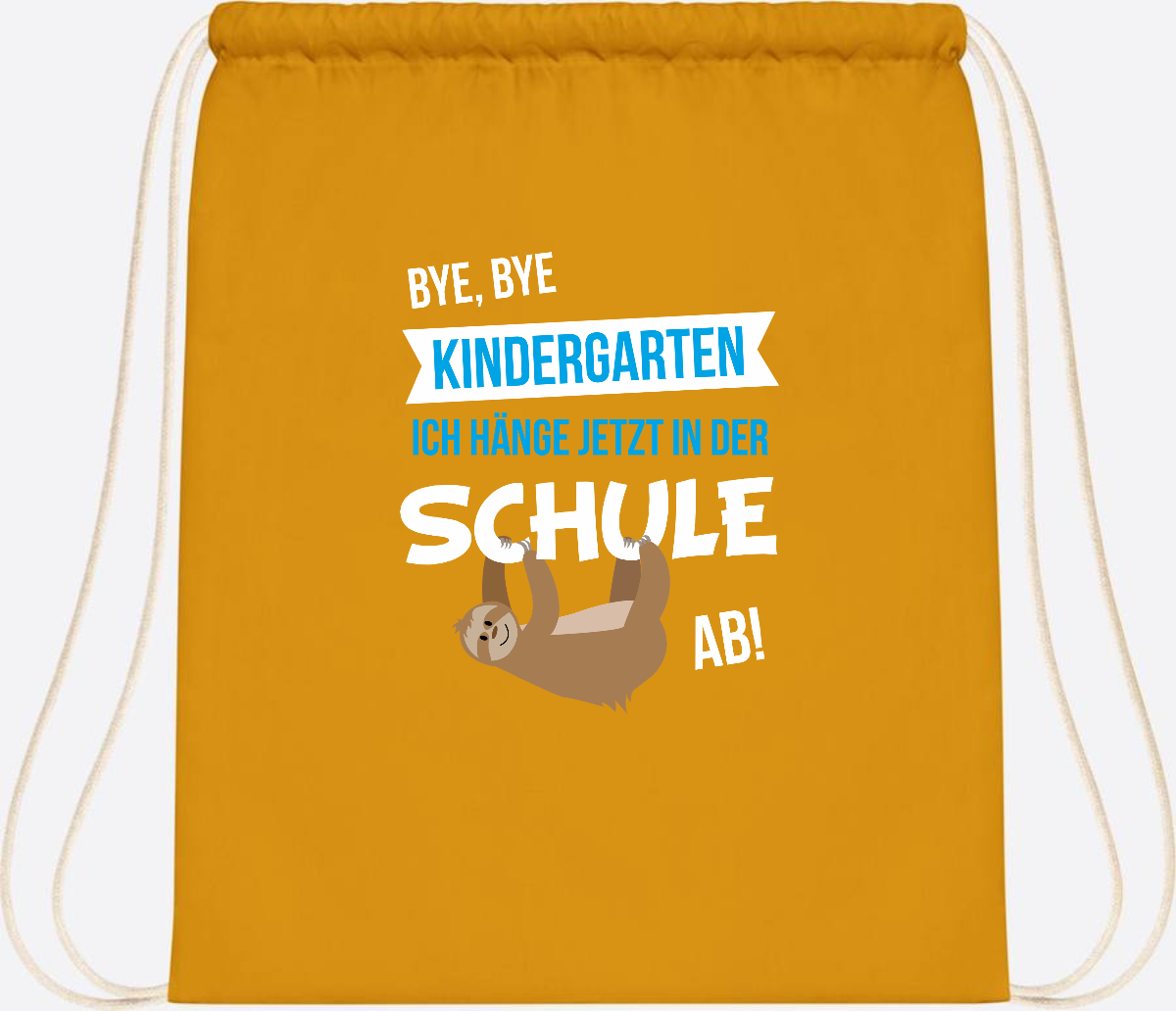 Turnbeutel zur Einschulung – Bye Bye Kindergarten mit Name - Mustard