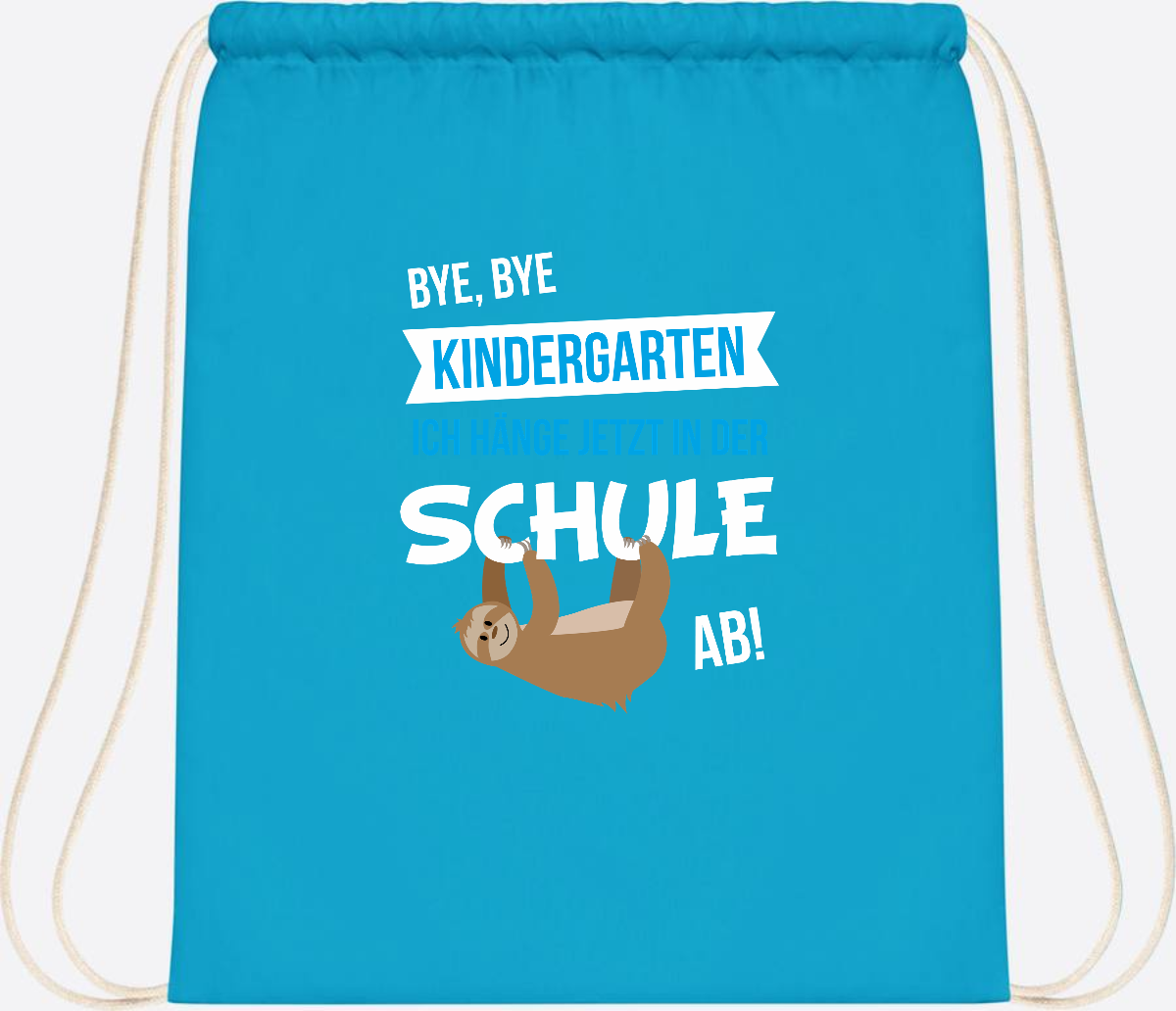 Turnbeutel zur Einschulung – Bye Bye Kindergarten mit Name - Surf Blue