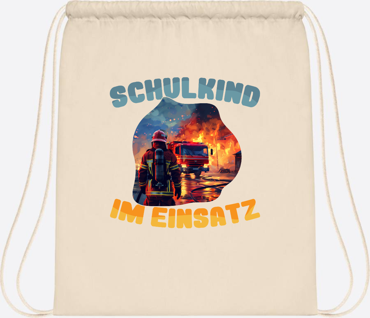 Turnbeutel zur Einschulung: Feuerwehr Schulkind im Einsatz - Natural