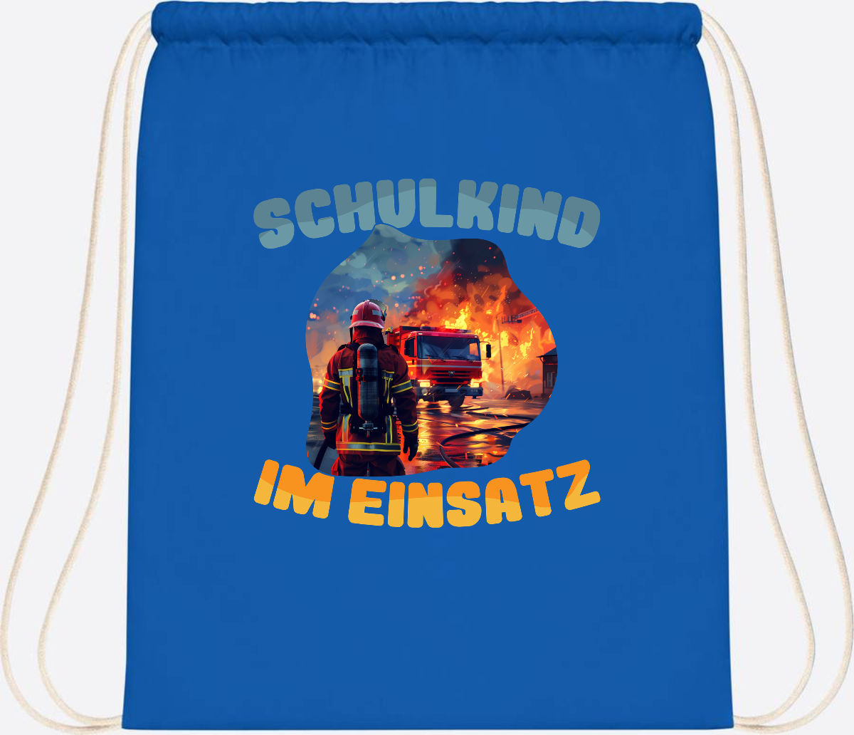 Turnbeutel zur Einschulung: Feuerwehr Schulkind im Einsatz - Sapphire Blue