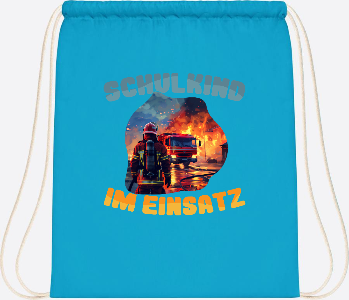 Turnbeutel zur Einschulung: Feuerwehr Schulkind im Einsatz - Surf Blue