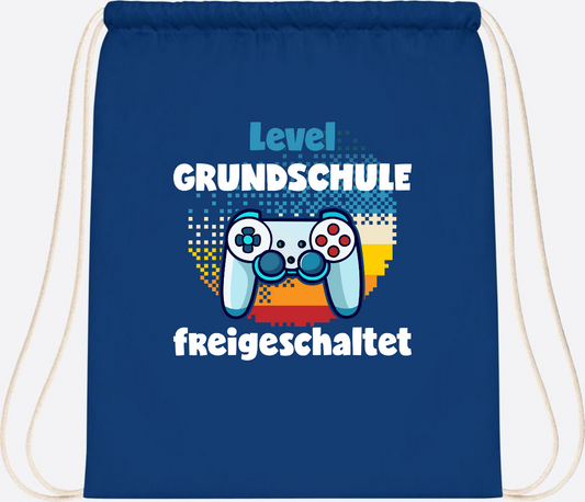Turnbeutel zur Einschulung: Level Grundschule freigeschaltet - Bright Royal