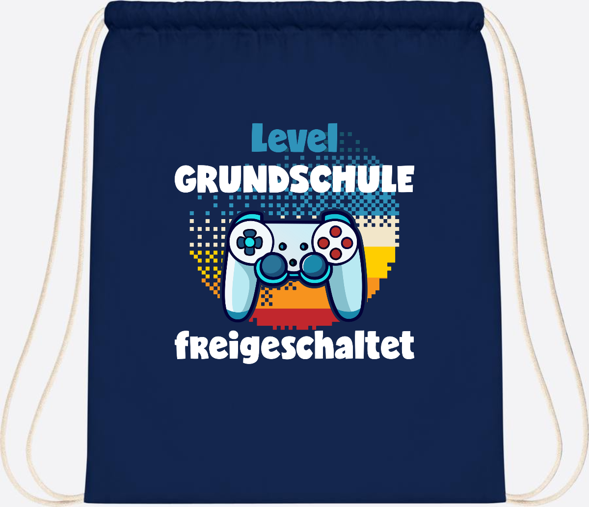 Turnbeutel zur Einschulung: Level Grundschule freigeschaltet - French Navy