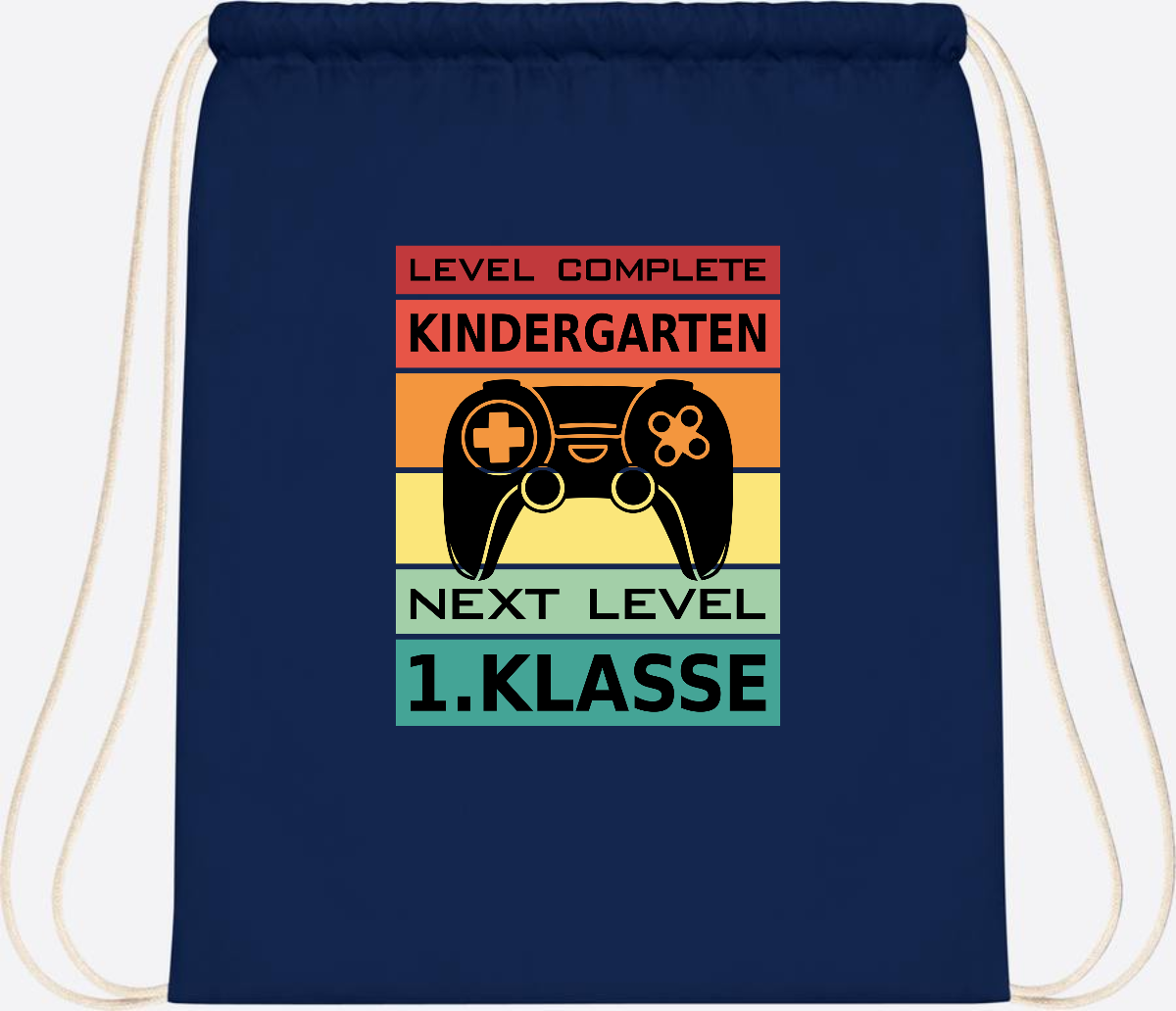 Turnbeutel zur Einschulung – Next Level 1. Klasse personalisiert - French Navy