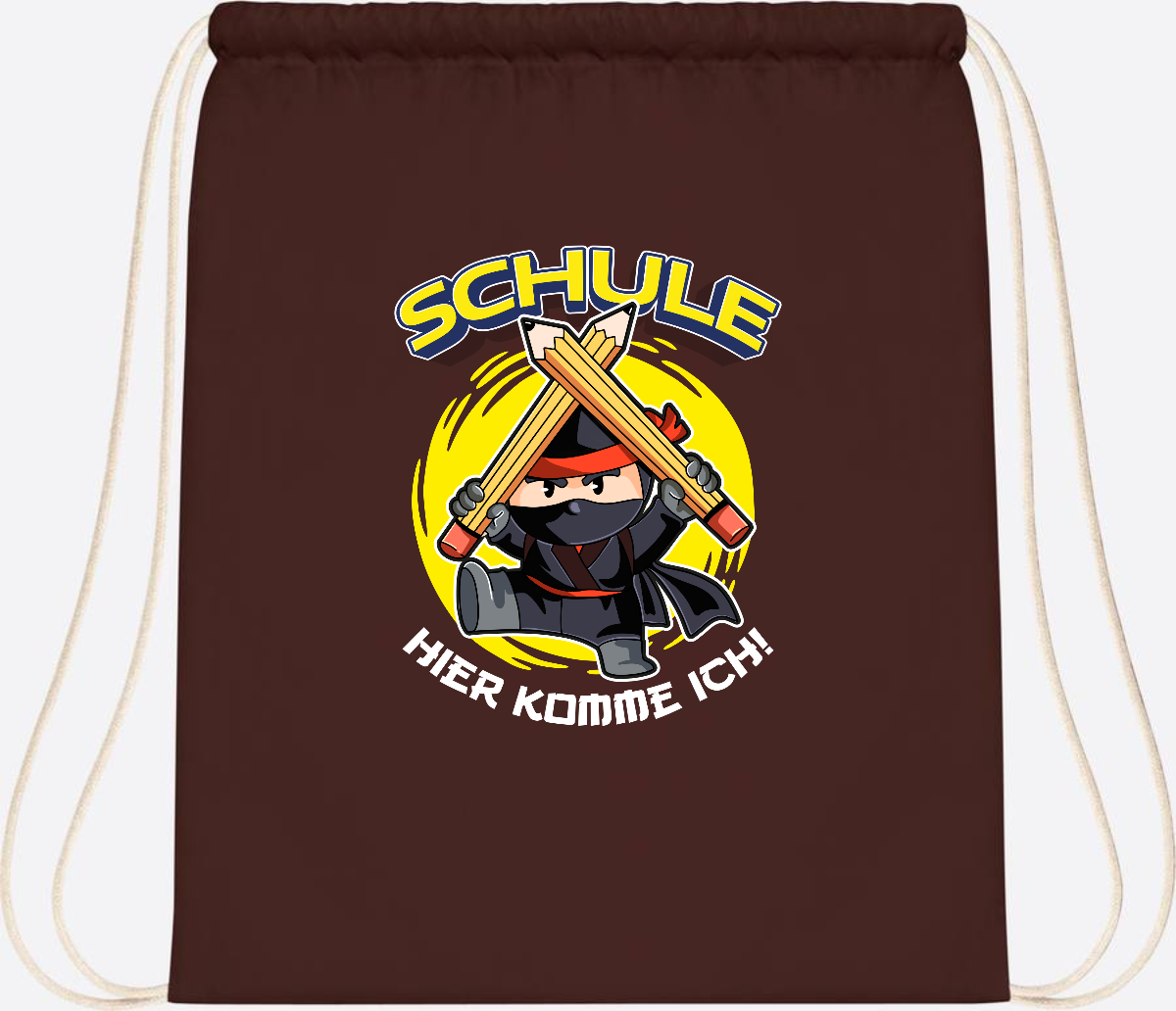 Turnbeutel zur Einschulung – Ninja: Schule, hier komme ich! - Chocolate