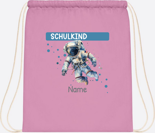 Turnbeutel zur Einschulung – Personalisiert mit Namen - Classic Pink/White