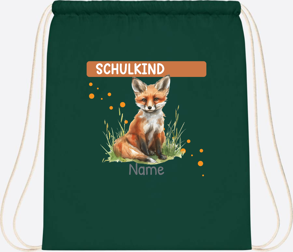 Turnbeutel zur Einschulung personalisiert mit Namen - Bottle Green