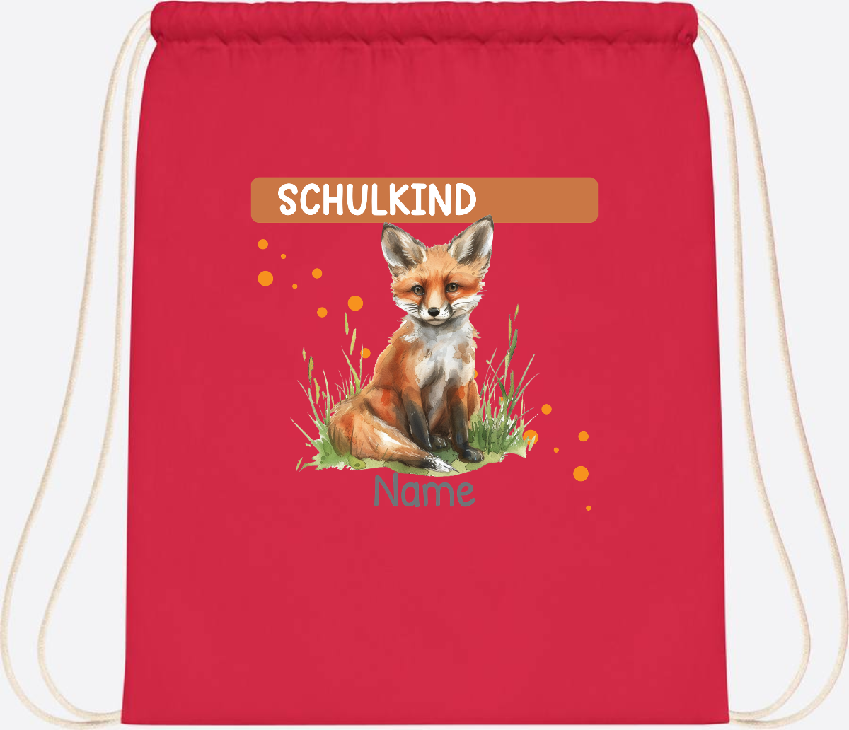 Turnbeutel zur Einschulung personalisiert mit Namen - Bright Red