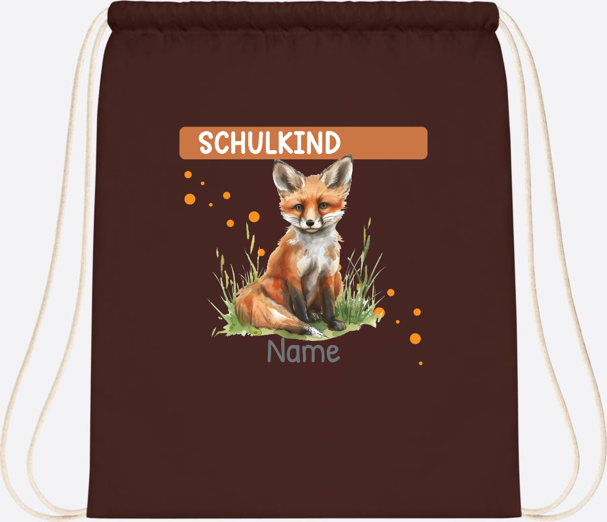 Turnbeutel zur Einschulung personalisiert mit Namen - Chocolate