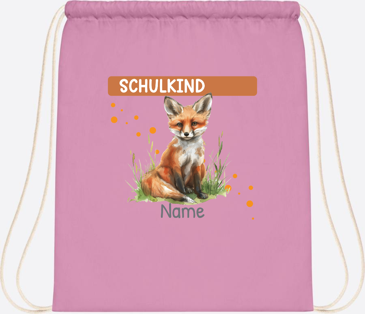 Turnbeutel zur Einschulung personalisiert mit Namen - Classic Pink/White